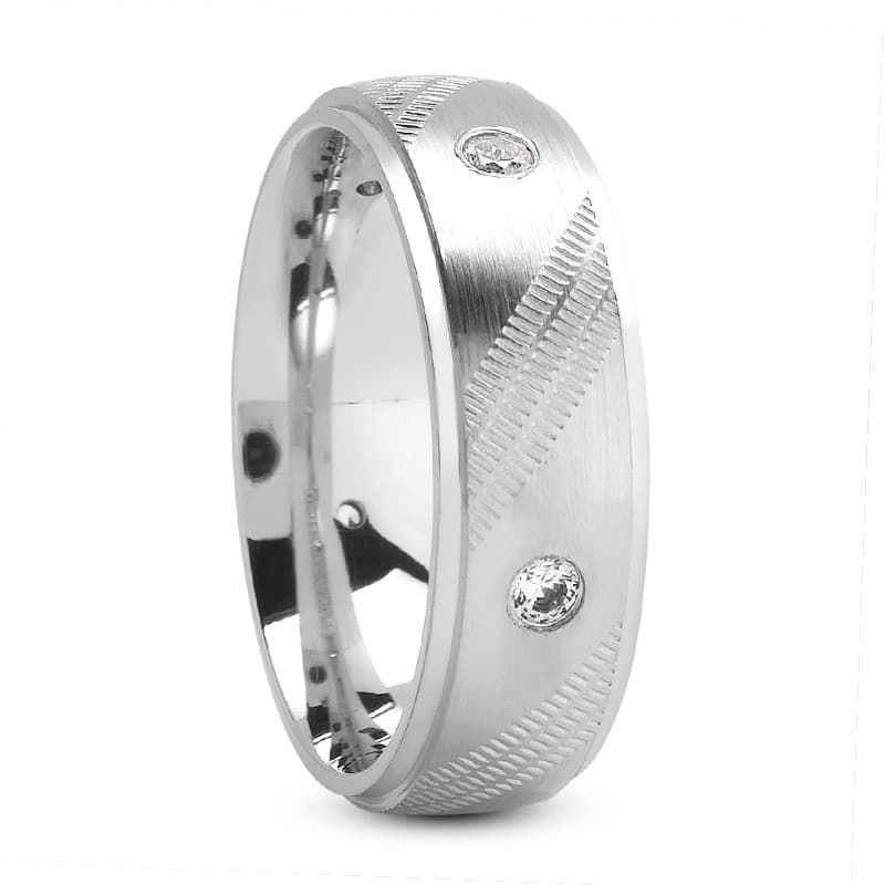 Ladies 14KT White Gold Platinum Traditional Wedding Band DB1163-RD