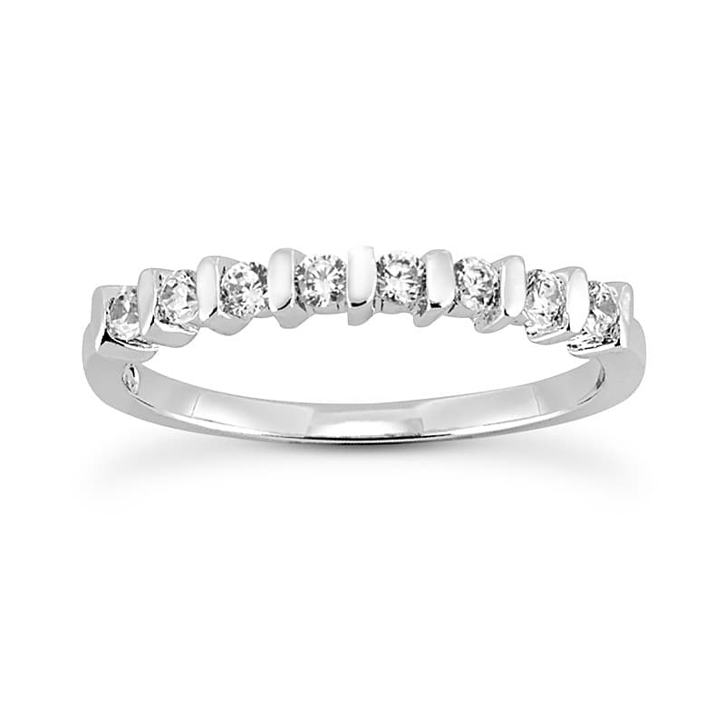 Ladies 14KT White Gold Platinum Diamond Wedding Band WB2220-5