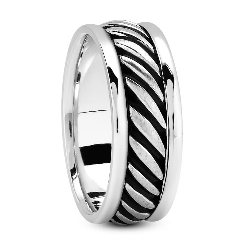 Ladies 14KT White Gold Platinum Traditional Wedding Band HM295