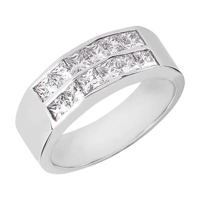Mens 14KT White Gold Platinum Wedding Band MR1333