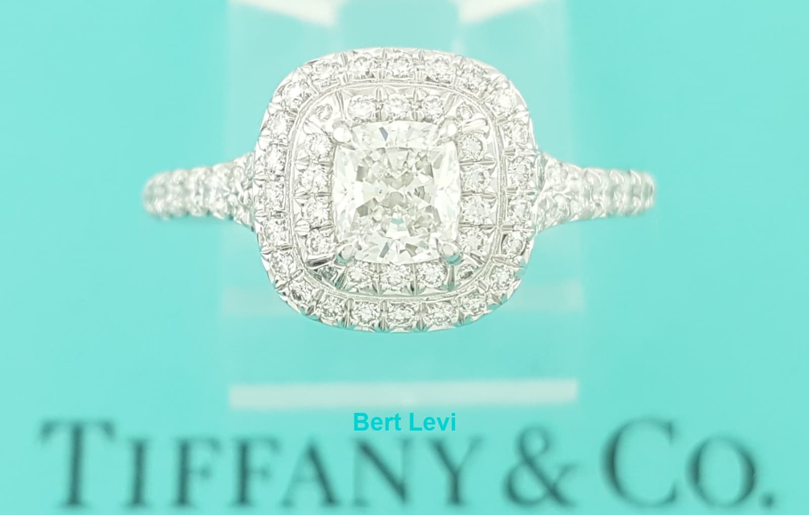 Tiffany & Co Soleste Cushion Double Halo Diamond Engagement Ring 0.9 ct $10.4k
