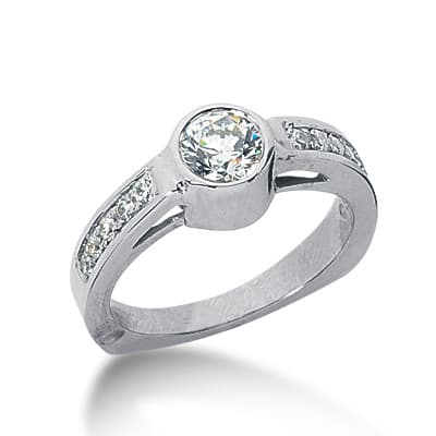 Ladies 14KT White Gold Platinum Fancy Engagement Ring ENR2596