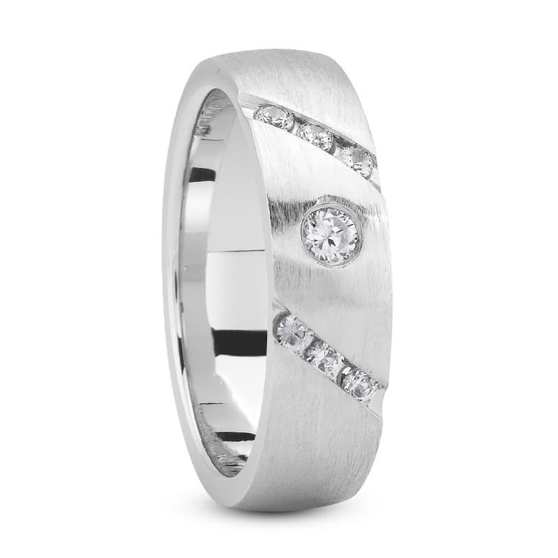 Ladies 14KT White Gold Platinum Traditional Wedding Band DB1124-7-RD