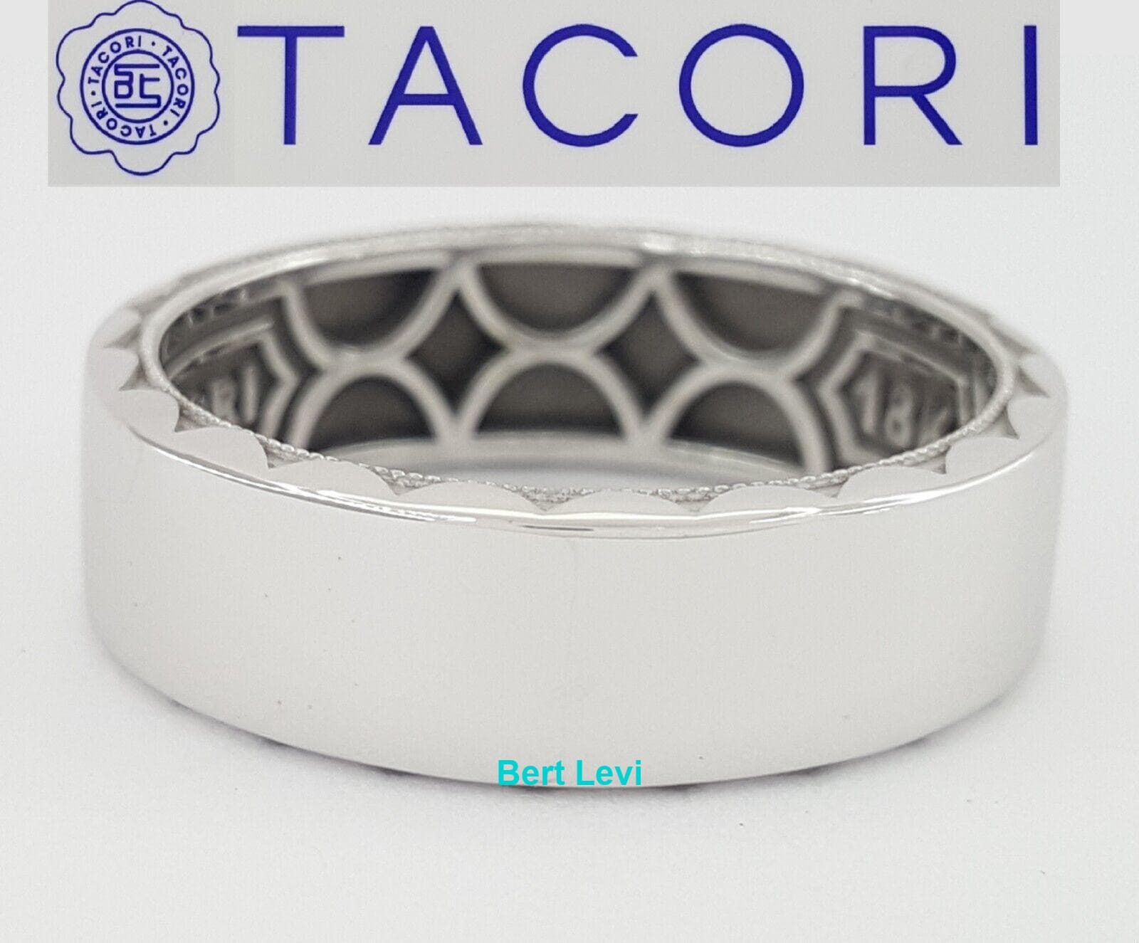 TACORI Sculpted Crescent 105-7B 7mm Men's 18k White Gold Wedding Band Rtl 4,290