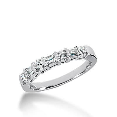 Ladies 14KT White Gold Platinum Diamond Wedding Band WB2016