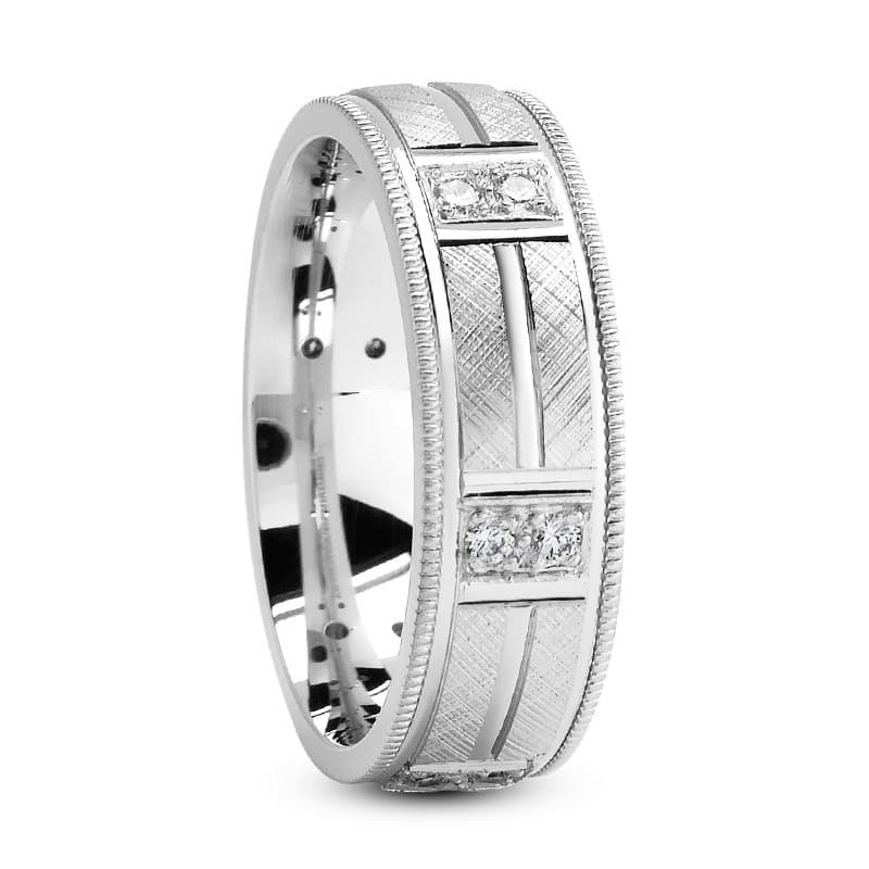 Ladies 14KT White Gold Platinum Traditional Wedding Band DB1260-7
