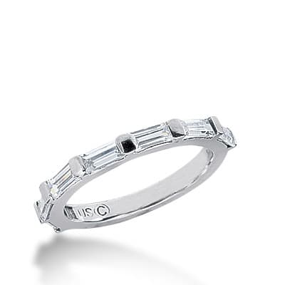 Ladies 14KT White Gold Platinum Diamond Wedding Band WB2139