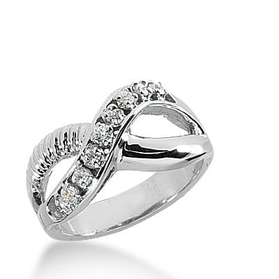 Ladies 14KT White Gold Platinum Round Diamond Wedding Band WB1705