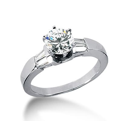 Ladies 14KT White Gold Platinum Fancy Engagement Ring ENR1083