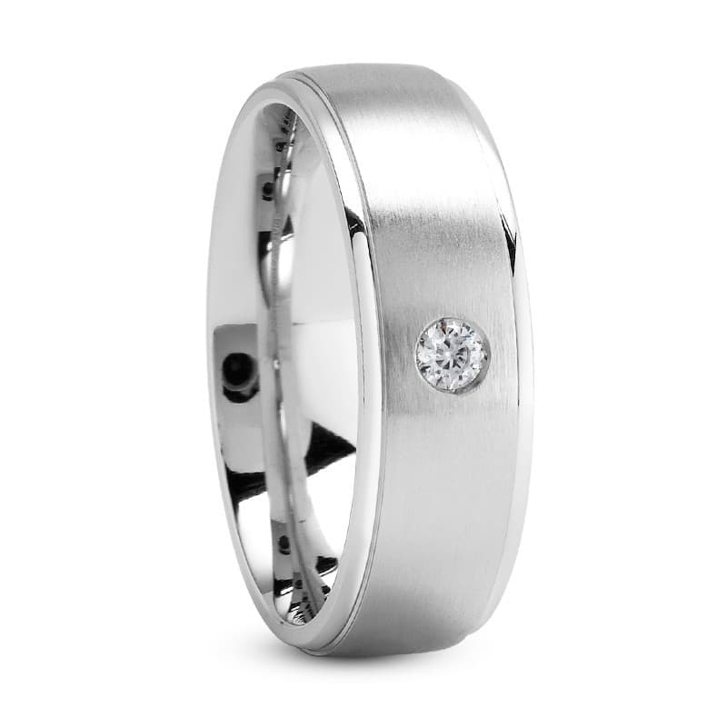 Ladies 14KT White Gold Platinum Traditional Wedding Band DB1033-RD