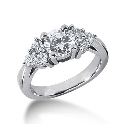 Ladies 14KT White Gold Platinum Fancy Engagement Ring ENR1698