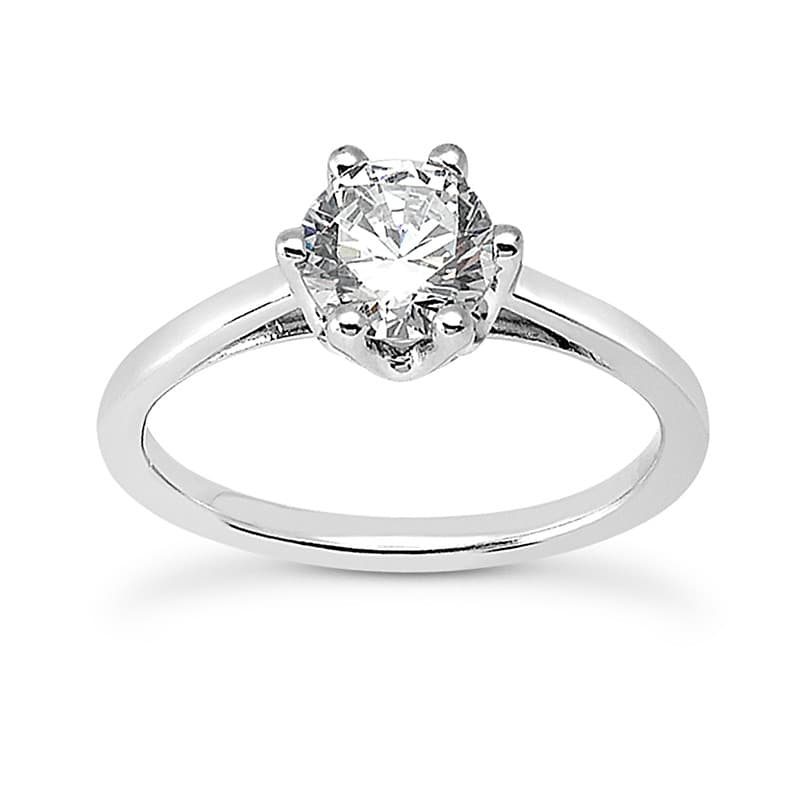 Ladies White Gold Platinum Round Diamond Solitaire Engagement Set ENS2043-1.50-A
