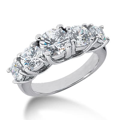Ladies 14KT White Gold Platinum Fancy Engagement Ring ENR2599