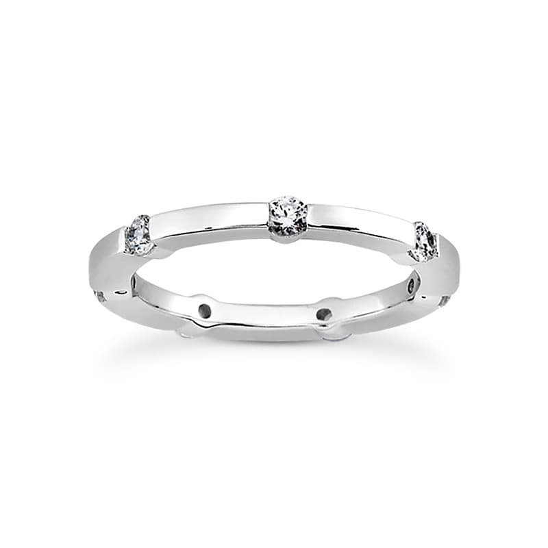Ladies 14KT White Gold Platinum Eternity Wedding Band EWB359-4