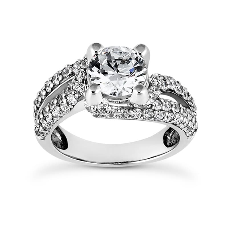 Ladies 14KT White Gold Platinum Fancy Engagement Ring ENR8889
