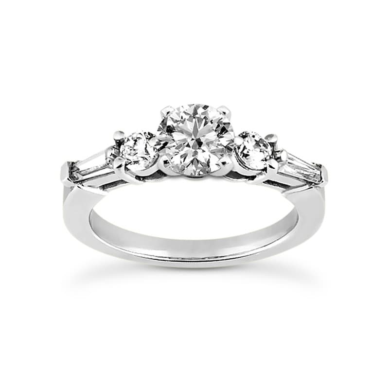 Ladies 14KT White Gold Platinum Fancy Engagement Ring ENR597