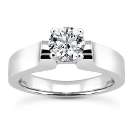 Ladies 14KT White Gold Platinum Solitaires Engagement Ring ENR6594