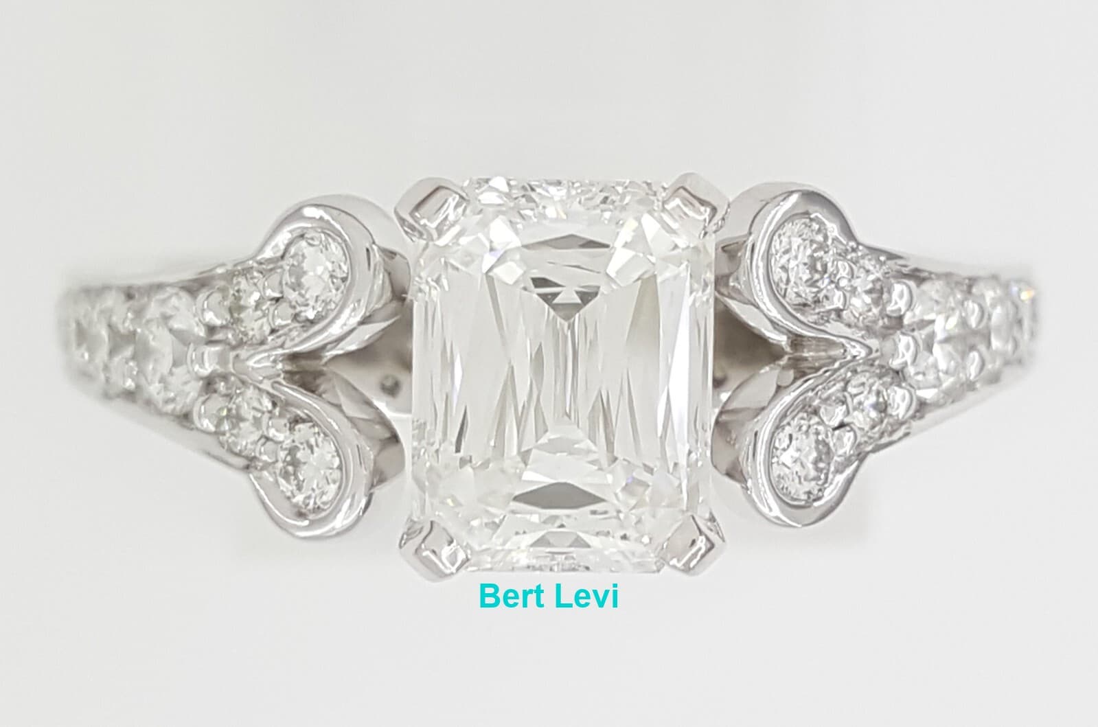 Rectangular Radiant Prince Cut Diamond Engagement Ring Platinum 1.99 ct Rt $22K