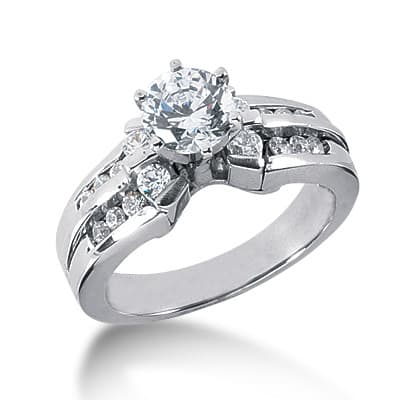 Ladies 14KT White Gold Platinum Fancy Engagement Ring ENR2188