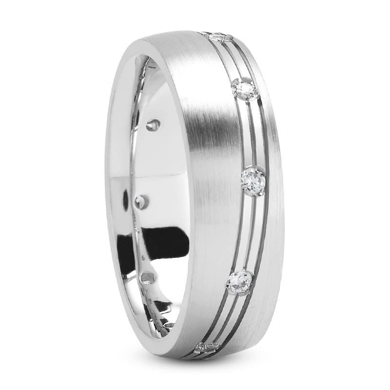 Ladies 14KT White Gold Platinum Traditional Wedding Band DB1161-7-RD