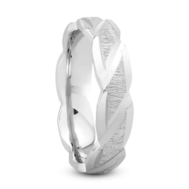 Mens 14KT White Gold Platinum Traditional Wedding Band M626