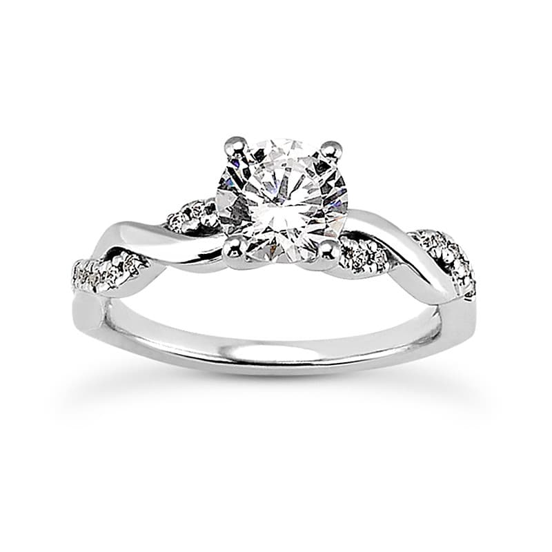 Ladies 14KT White Gold Platinum Fancy Engagement Set ENS2224-1.50-A