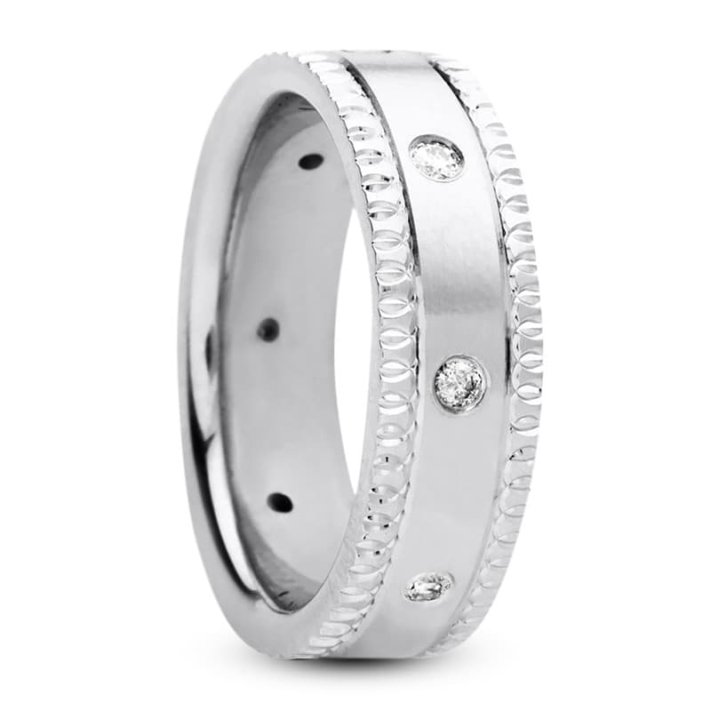 Ladies 14KT White Gold Platinum Traditional Wedding Band DB1070-5-RD