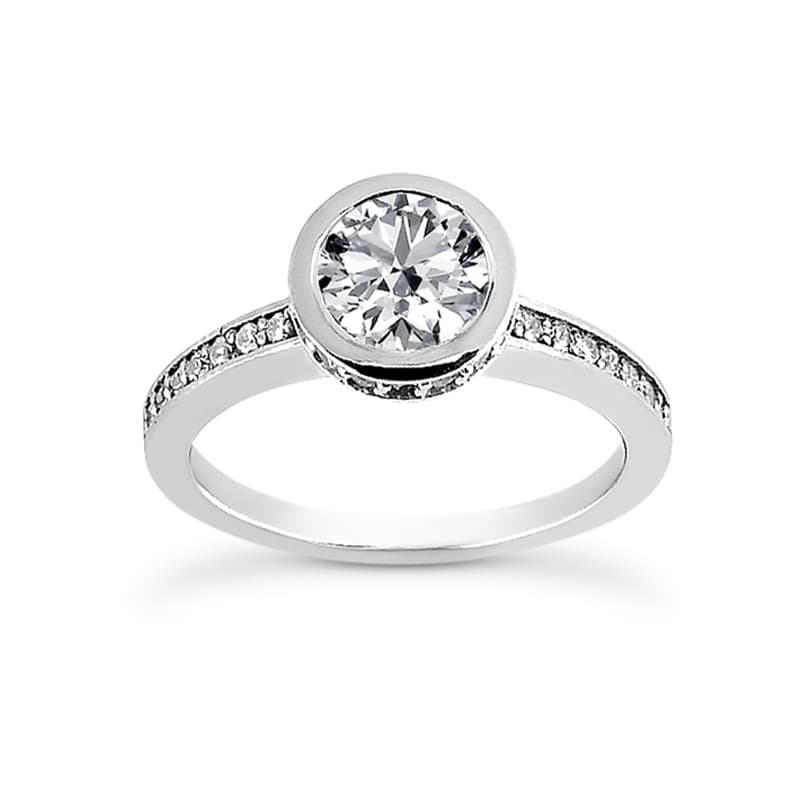 Ladies 14KT White Gold Platinum Fancy Engagement Ring ENR8706