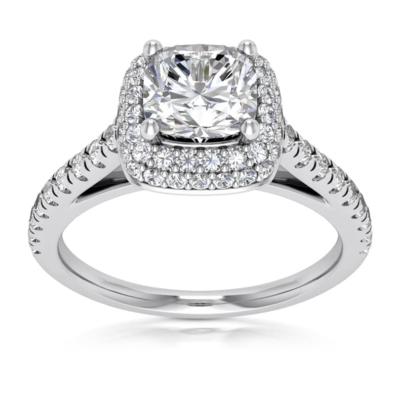 Ladies 14KT White Gold Platinum Engagement Sets ENS2364-5.5X5.5-A