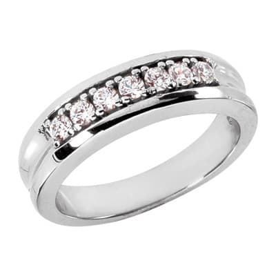Ladies 14KT White Gold Platinum Wedding Band Set WBS215-G