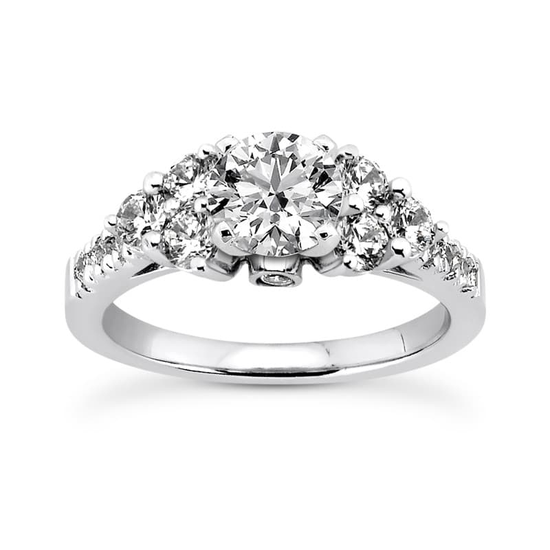 Ladies 14KT White Gold Platinum Fancy Engagement Ring ENR7511