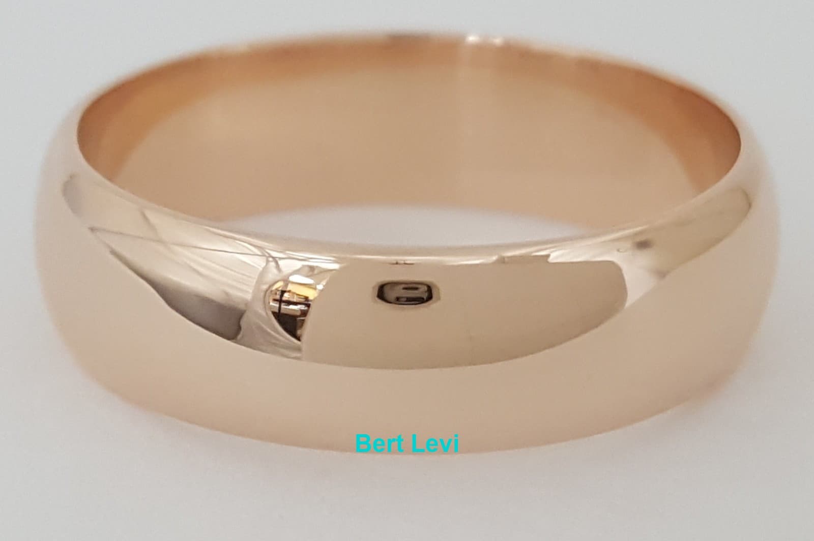 Half Dome 14K Rose Gold Wedding Band Ring Eastern European 5.7 mm Size 7.5