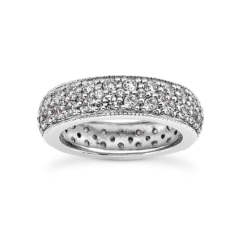 Ladies 14KT White Gold Platinum Eternity Wedding Band EWB357-4