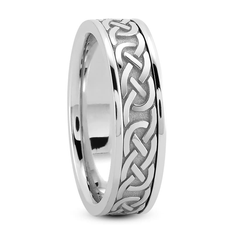 Ladies 14KT White Gold Platinum Traditional Wedding Band HM221