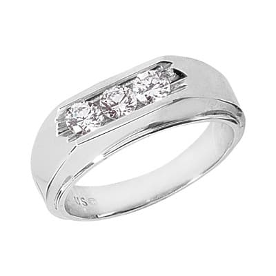 Mens 14KT White Gold Platinum Wedding Band MR1301