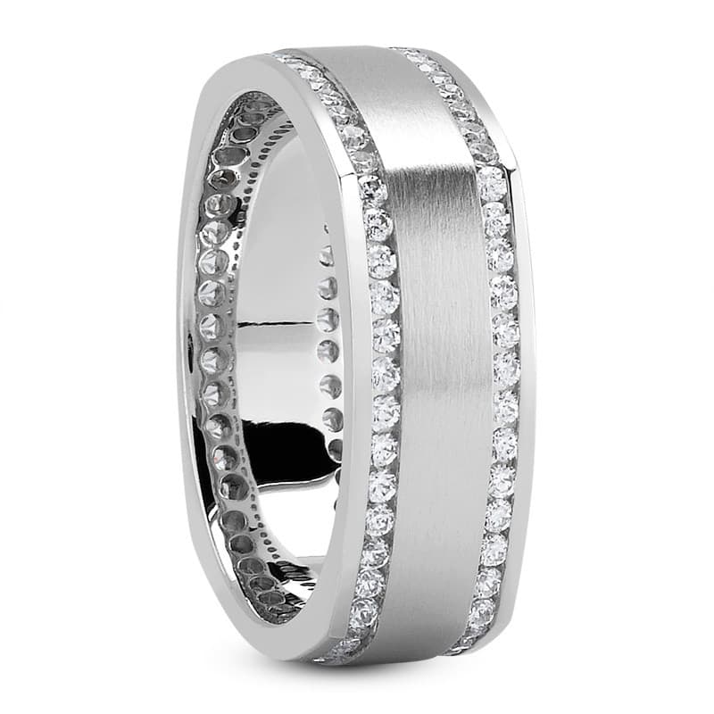 Ladies 14KT White Gold Platinum Traditional Wedding Band DB1038-7-RD