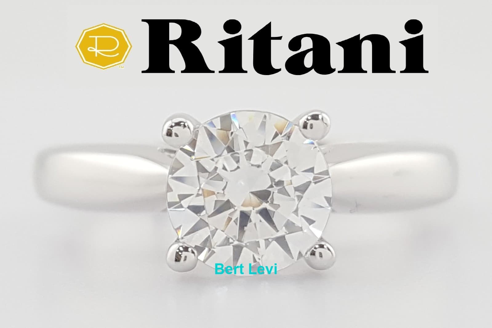 Ritani Elowen 1RZ7244 Solitaire Semi-Mount 18k & Plat Engagement Ring Rtl $2366