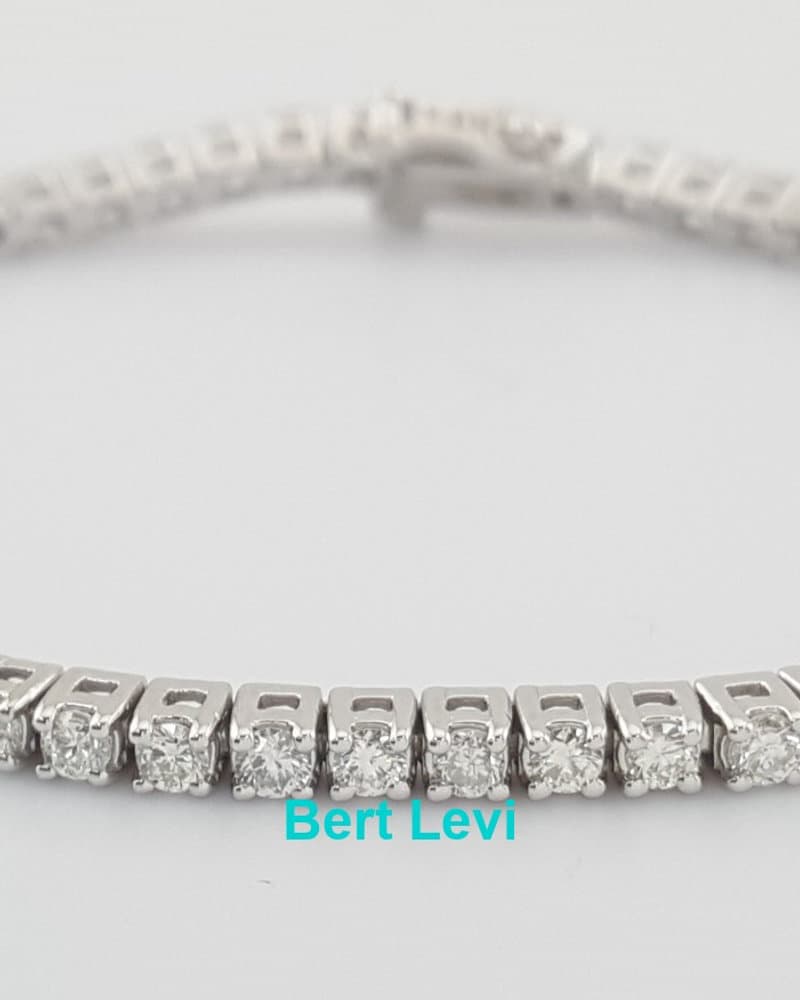 Round Brilliant Diamond Tennis Bracelet 3 ct 14K White Gold 7" 2.5 mm Retail $6K