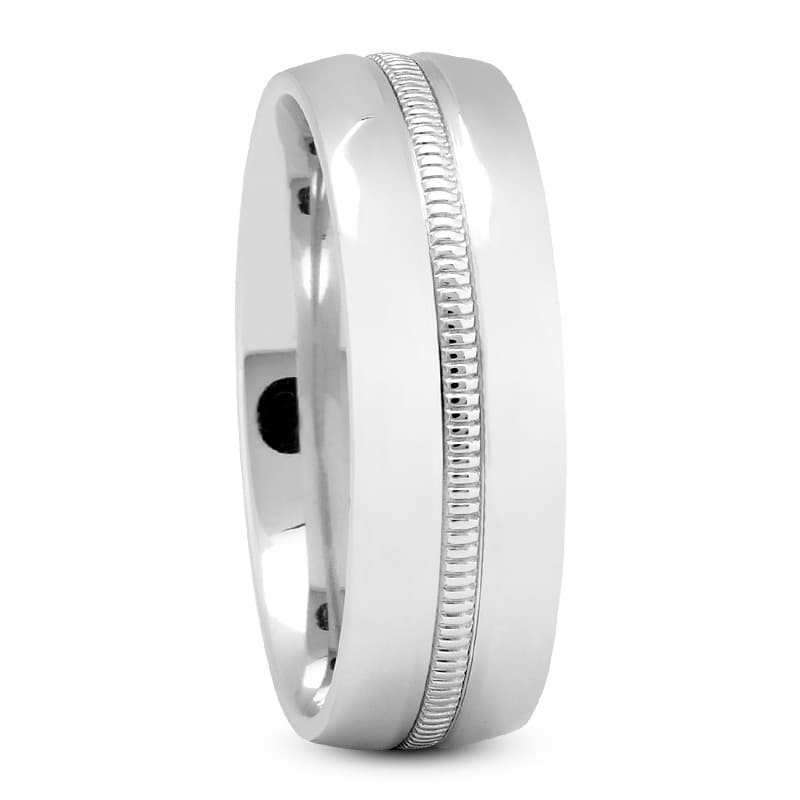Mens 14KT White Gold Platinum Traditional Wedding Band M1181