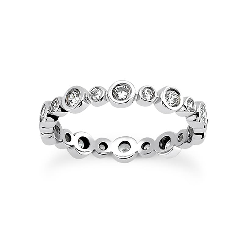 Ladies 14KT White Gold Platinum Eternity Wedding Band EWB505-4