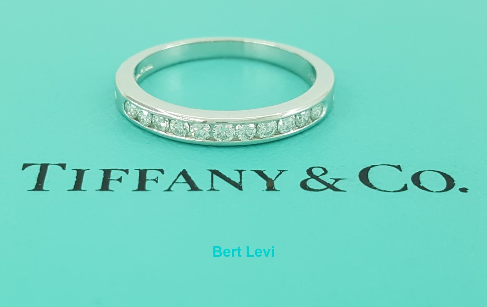 Vintage Tiffany & Co Platinum Half Circle Diamond Wedding Band Ring 0.25 ct