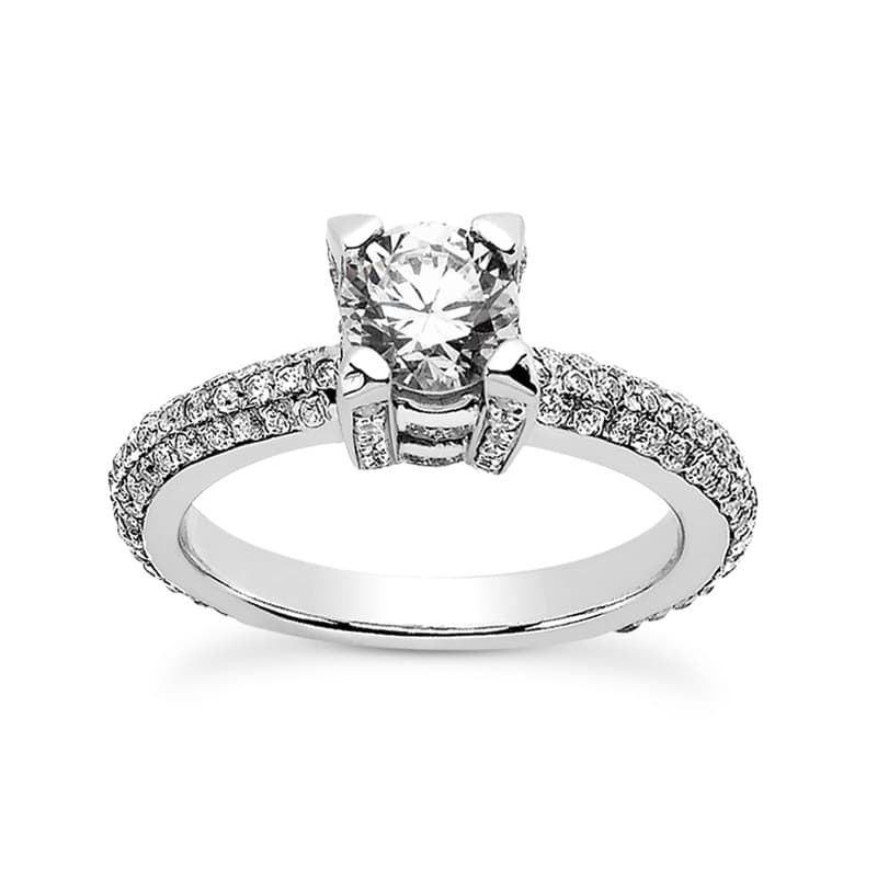 Ladies 14KT White Gold Platinum Fancy Engagement Ring ENR9049