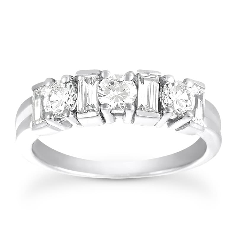 Ladies 14KT White Gold Platinum Diamond Wedding Band WB1500