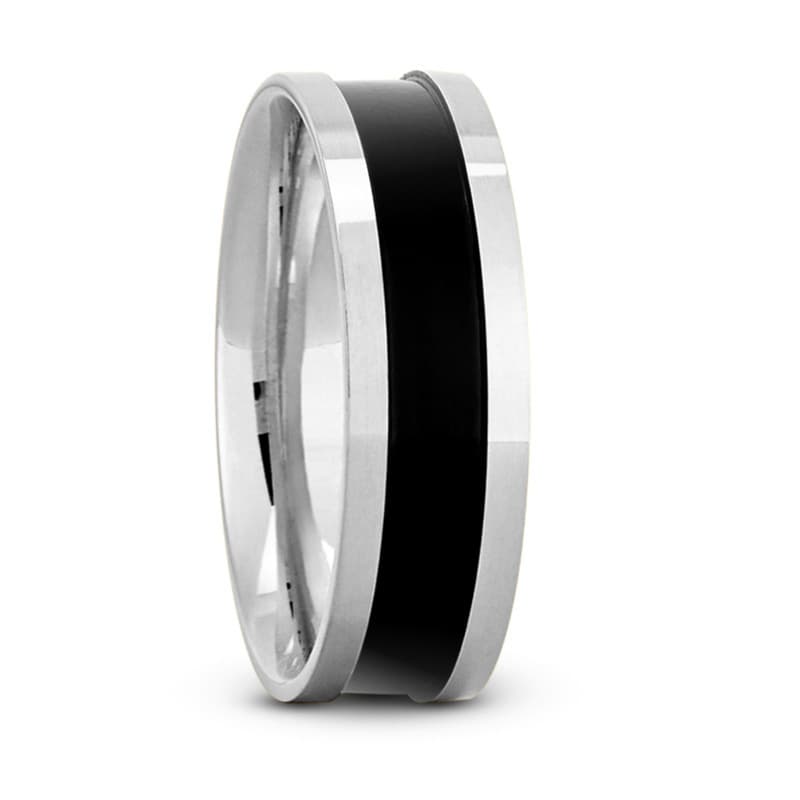 Mens 14KT White Gold Platinum Traditional Wedding Band M8006