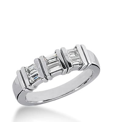 Ladies 14KT White Gold Platinum Diamond Wedding Band WB1999