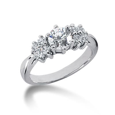 Ladies 14KT White Gold Platinum Fancy Engagement Ring ENR2344