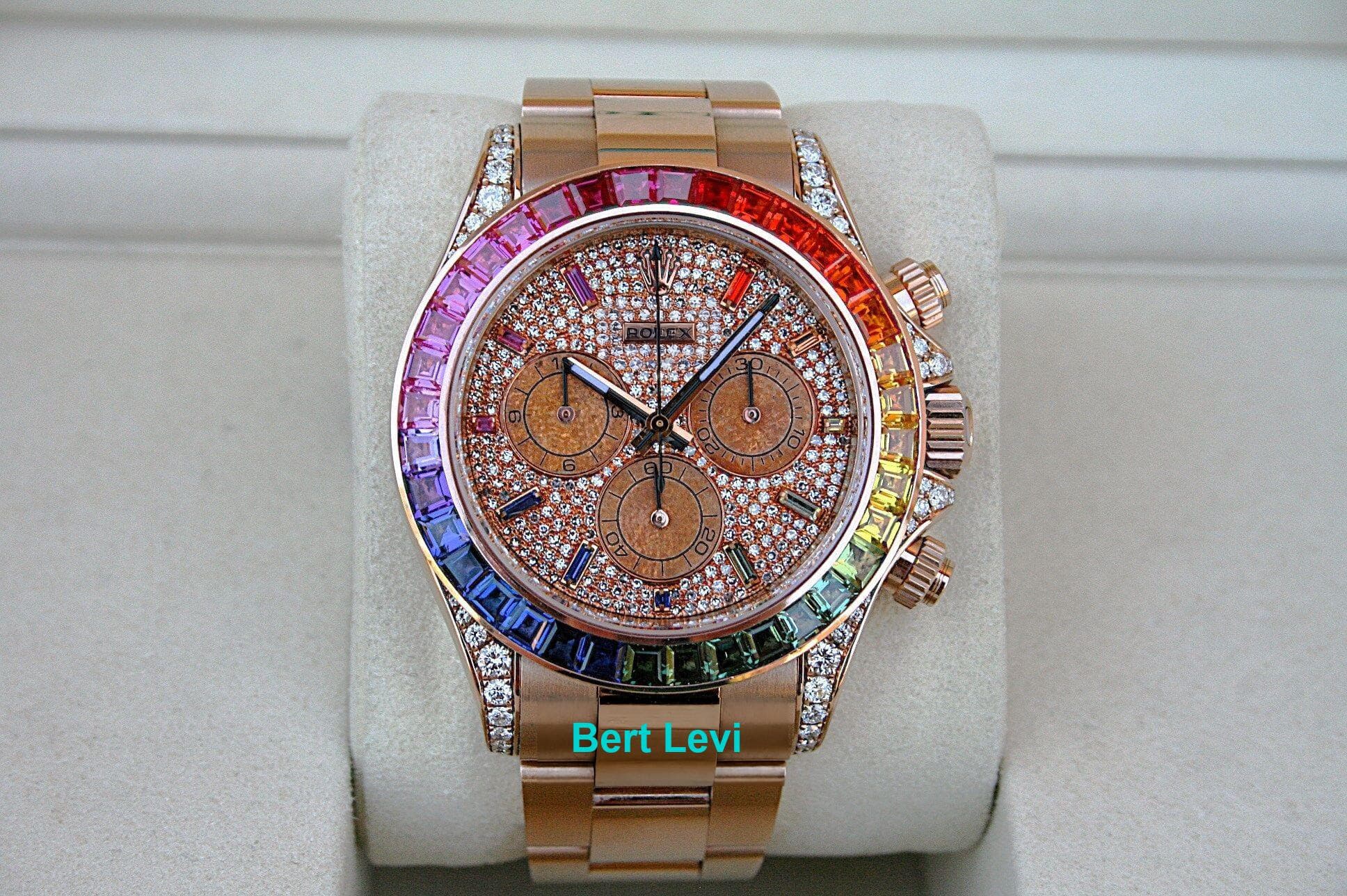 ROLEX 116505 DAYTONA RAINBOW 18K ROSE GOLD