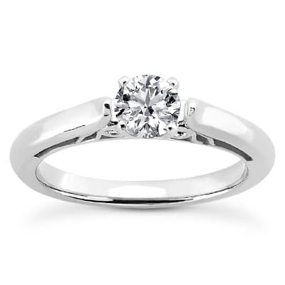 Ladies 14KT White Gold Platinum Solitaire Engagement Set ENS2000-A