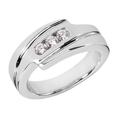 Mens 14KT White Gold Platinum Wedding Band MR1228