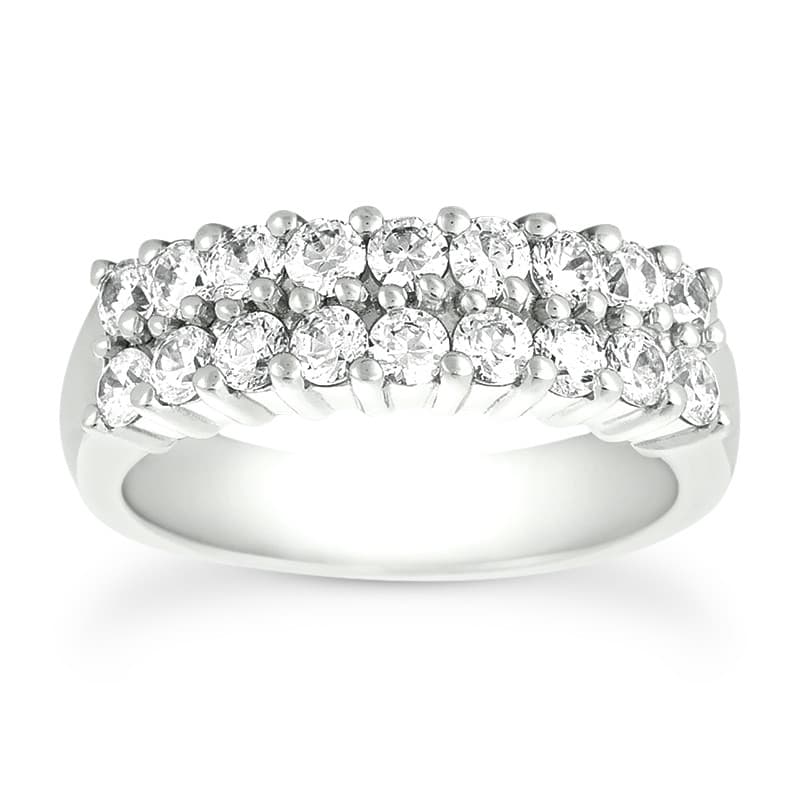 Ladies 14KT White Gold Platinum Round Diamond Wedding Band WB103